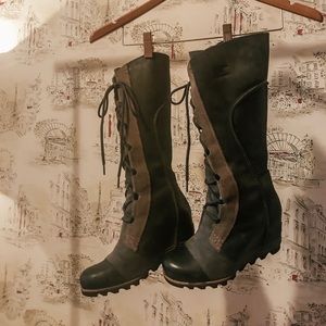 Sorel lace wedge boots